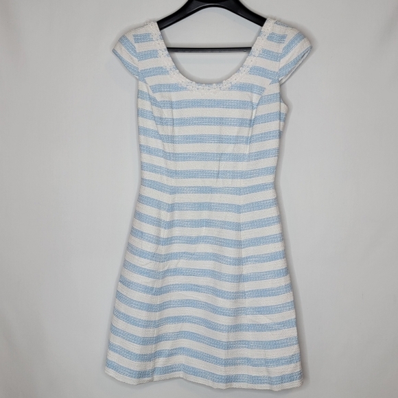 Lilly Pulitzer Rylan Dress in Flutter Blue Lurex Boucle Stripe - Picture 4 of 15